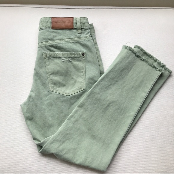 ZARA Relaxed Basic Green Denim 🍃 - Picture 6 of 8